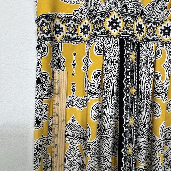 Chicos Pleated Paisley Medallion Maxi Dress Size 1 (8/10) Classic Royal Regency - Picture 7 of 10
